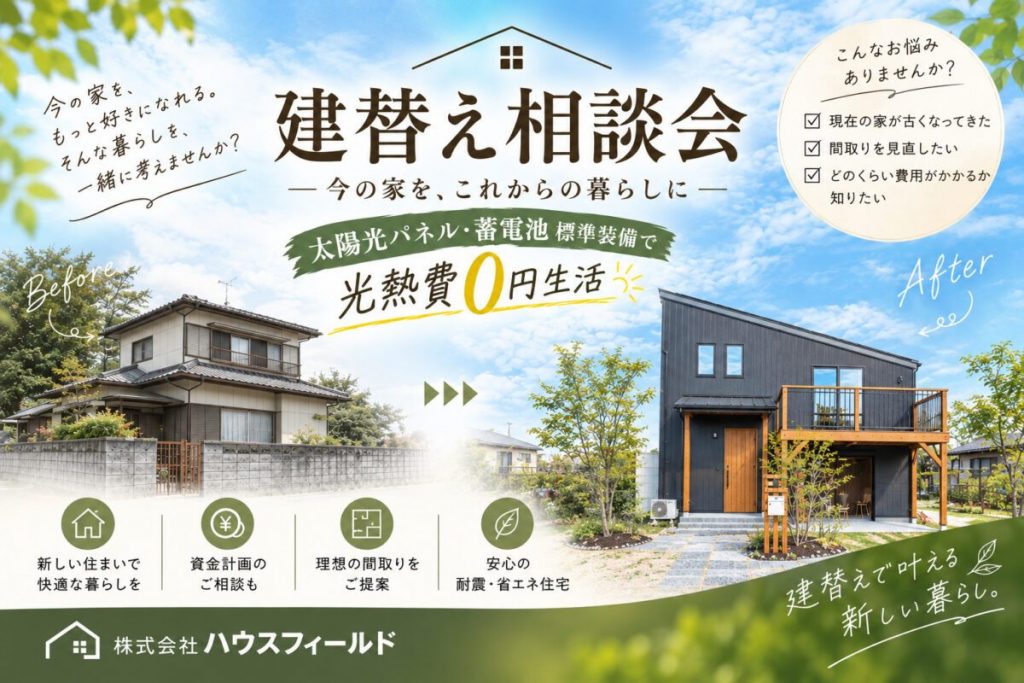 「未来の暮らしを描く!建替えで始める新生活」